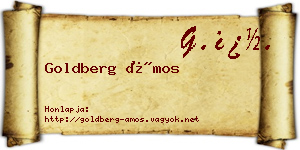 Goldberg Ámos névjegykártya